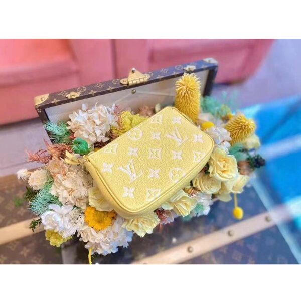 Louis Vuitton LV Women Mini Pochette Accessoires Yellow Monogram Empreinte Embossed Supple Grained Cowhide - Image 2