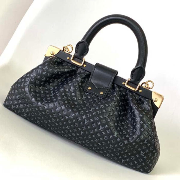 Louis Vuitton LV Women Monogram Clutch Black Calfskin Leather S-Lock - Image 3
