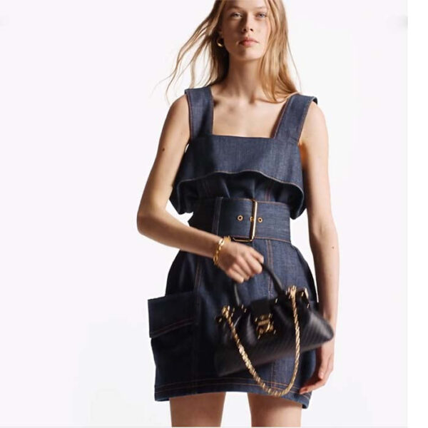 Louis Vuitton LV Women Monogram Clutch Black Calfskin Leather S-Lock - Image 12