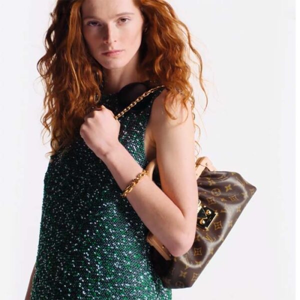 Louis Vuitton LV Women Monogram Clutch Monogram Coated Canvas Calfskin Leather - Image 13