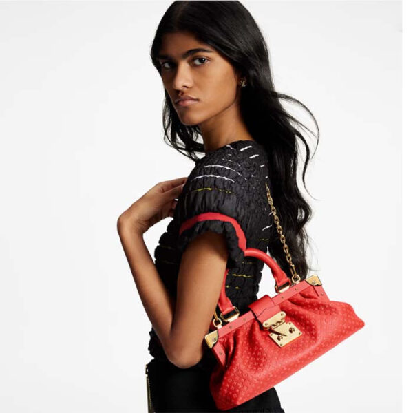 Louis Vuitton LV Women Monogram Clutch Red Calfskin Leather S-Lock - Image 8