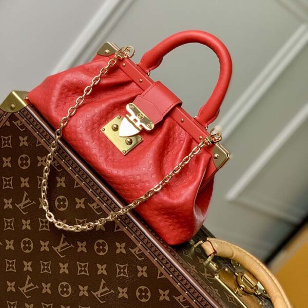 Louis Vuitton LV Women Monogram Clutch Red Calfskin Leather S-Lock - Image 2