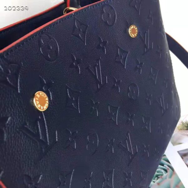 Louis Vuitton LV Women Montaigne MM Handbag Monogram Empreinte Leather-Navy - Image 8