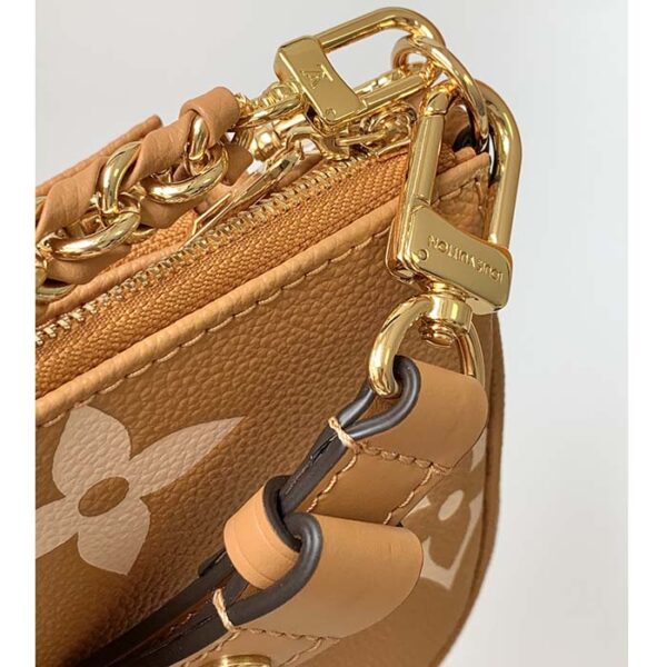 Louis Vuitton LV Women Multi Pochette Accessoires Beige Monogram Empreinte Embossed Grained Cowhide - Image 8