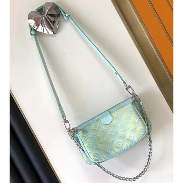 Louis Vuitton LV Women Multi Pochette Accessoires Green Sprayed Embossed Grained Cowhide - Image 2