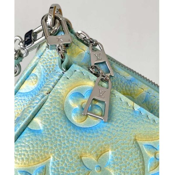 Louis Vuitton LV Women Multi Pochette Accessoires Green Sprayed Embossed Grained Cowhide - Image 8