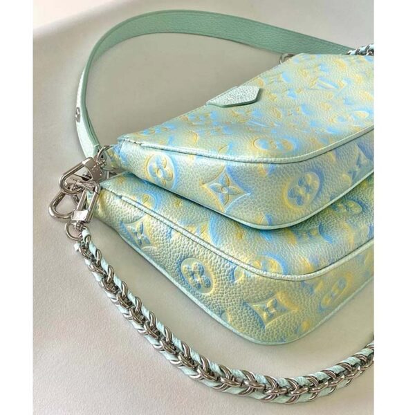 Louis Vuitton LV Women Multi Pochette Accessoires Green Sprayed Embossed Grained Cowhide - Image 6