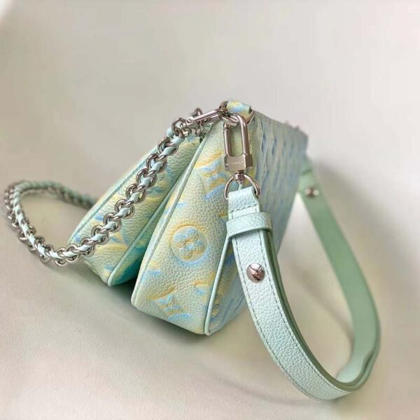 Louis Vuitton LV Women Multi Pochette Accessoires Green Sprayed Embossed Grained Cowhide - Image 5