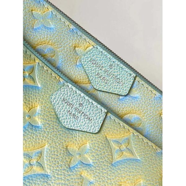 Louis Vuitton LV Women Multi Pochette Accessoires Green Sprayed Embossed Grained Cowhide - Image 9