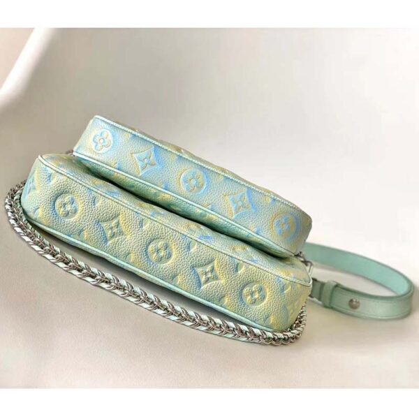 Louis Vuitton LV Women Multi Pochette Accessoires Green Sprayed Embossed Grained Cowhide - Image 4