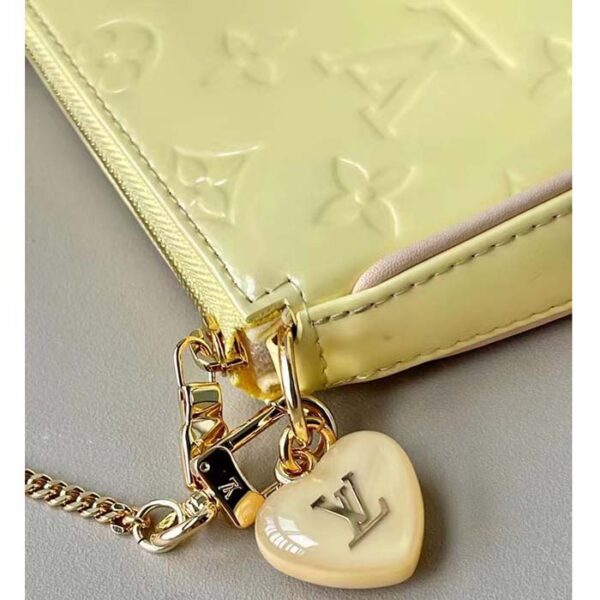 Louis Vuitton LV Women Multi Pochette Accessoires Yellow Monogram Vernis Embossed Patent Calf - Image 9