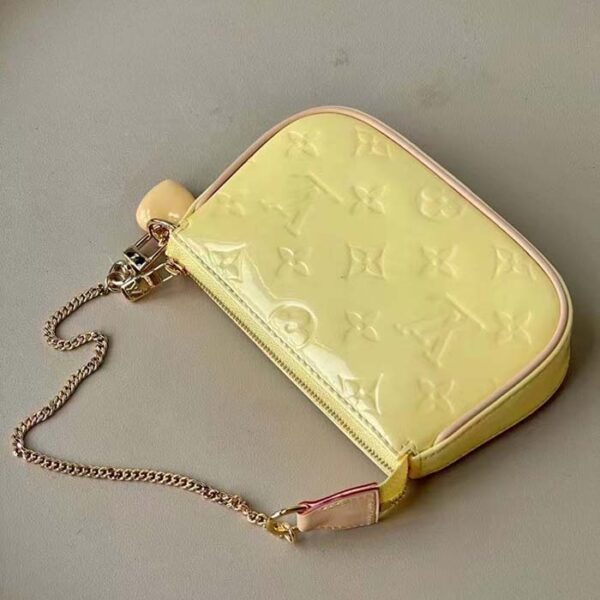 Louis Vuitton LV Women Multi Pochette Accessoires Yellow Monogram Vernis Embossed Patent Calf - Image 3