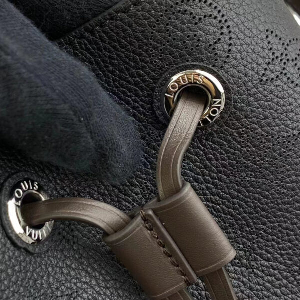 Louis Vuitton LV Women Muria Bucket Bag Black Mahina Perforated Calf Leather - Image 13