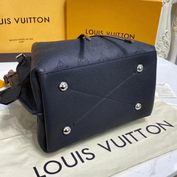 Louis Vuitton LV Women Muria Bucket Bag Black Mahina Perforated Calf Leather - Image 6