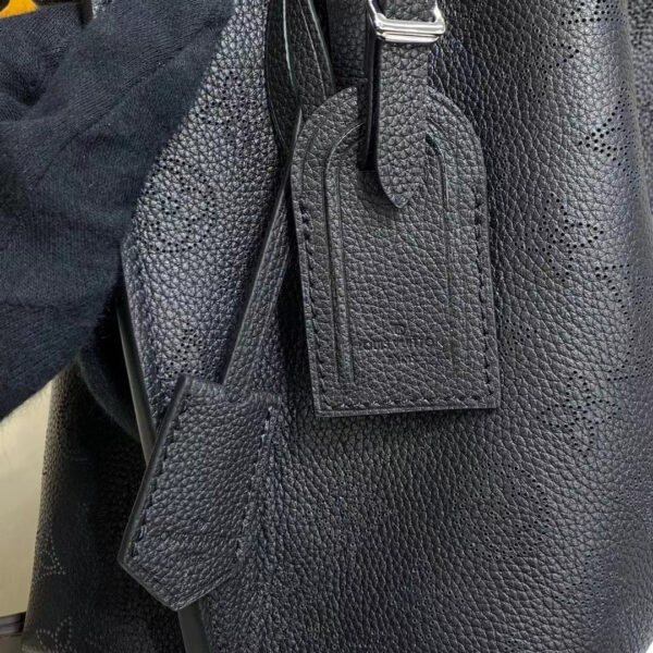 Louis Vuitton LV Women Muria Bucket Bag Black Mahina Perforated Calf Leather - Image 10