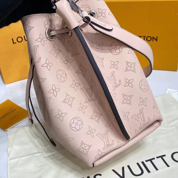 Louis Vuitton LV Women Muria Bucket Bag Galet Gray Mahina Perforated Calf Leather - Image 7