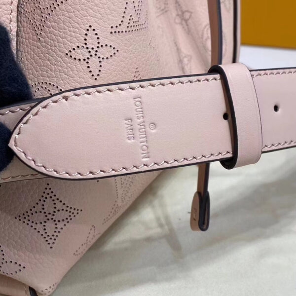 Louis Vuitton LV Women Muria Bucket Bag Galet Gray Mahina Perforated Calf Leather - Image 9