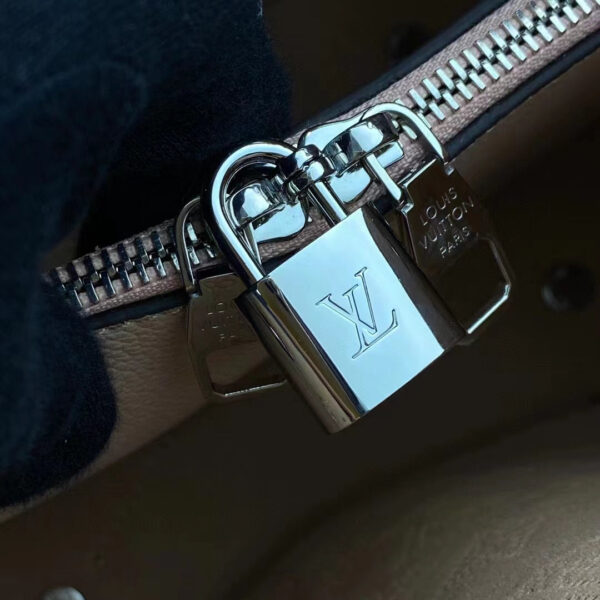 Louis Vuitton LV Women Muria Bucket Bag Galet Gray Mahina Perforated Calf Leather - Image 17