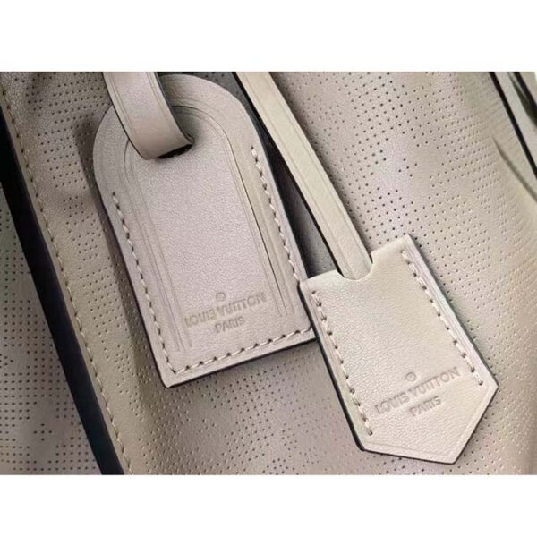 Louis Vuitton LV Women Muria Bucket Bag Gray Mahina Perforated Calfskin Leather - Image 8