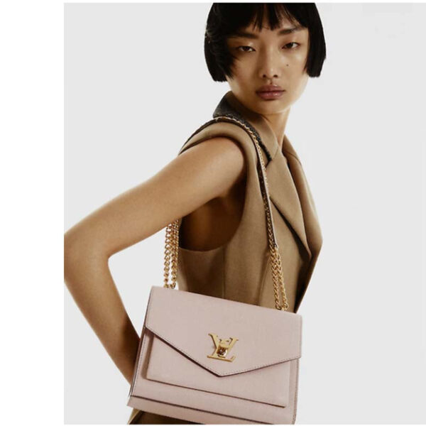 Louis Vuitton LV Women Mylockme Chain Bag Beige Soft Grained Calfskin Turn Lock - Image 12