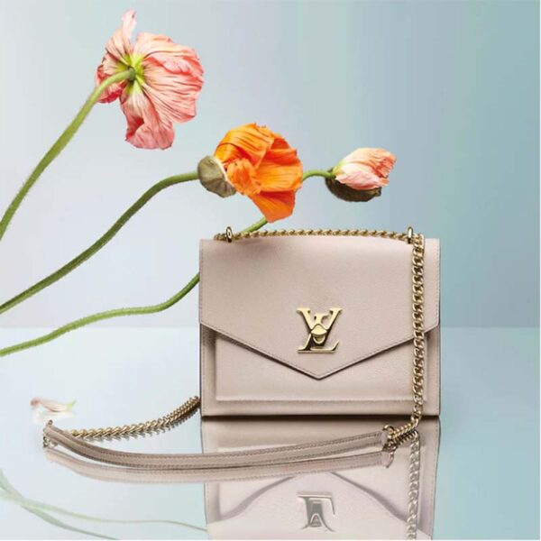 Louis Vuitton LV Women Mylockme Chain Bag Beige Soft Grained Calfskin Turn Lock - Image 2