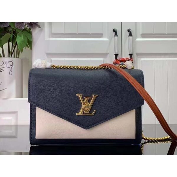 Louis Vuitton LV Women Mylockme Chain Bag Navy Blue Grained Calf Leather - Image 2