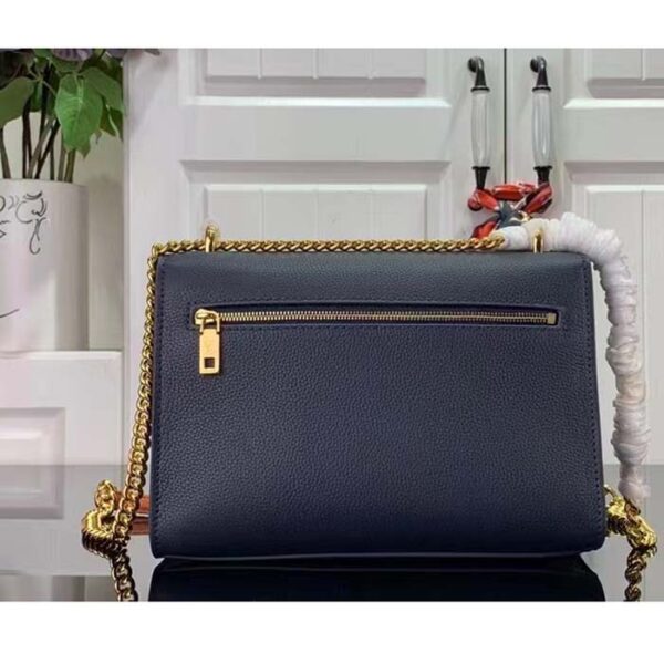 Louis Vuitton LV Women Mylockme Chain Bag Navy Blue Grained Calf Leather - Image 3