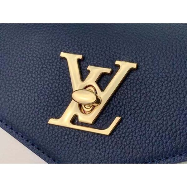 Louis Vuitton LV Women Mylockme Chain Bag Navy Blue Grained Calf Leather - Image 7