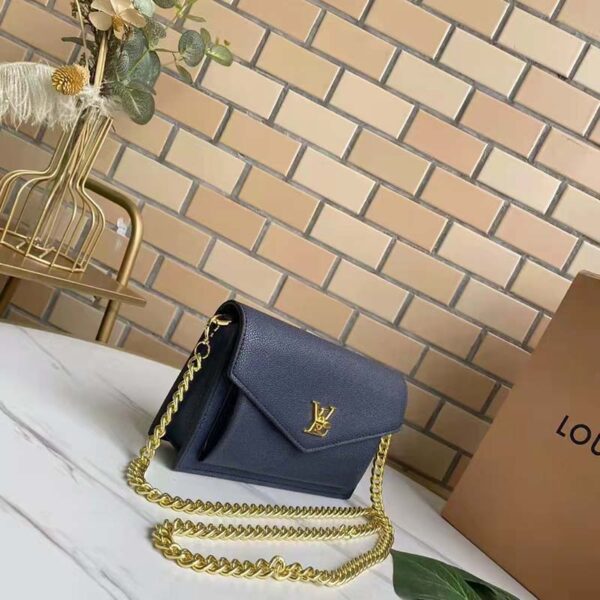 Louis Vuitton LV Women Mylockme Chain Pochette Navy Soft Grained Calfskin - Image 2