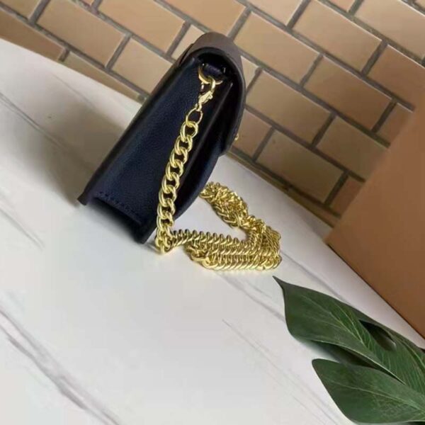 Louis Vuitton LV Women Mylockme Chain Pochette Navy Soft Grained Calfskin - Image 6
