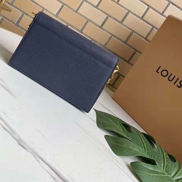 Louis Vuitton LV Women Mylockme Chain Pochette Navy Soft Grained Calfskin - Image 4