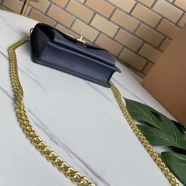 Louis Vuitton LV Women Mylockme Chain Pochette Navy Soft Grained Calfskin - Image 5