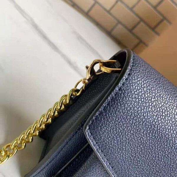 Louis Vuitton LV Women Mylockme Chain Pochette Navy Soft Grained Calfskin - Image 9