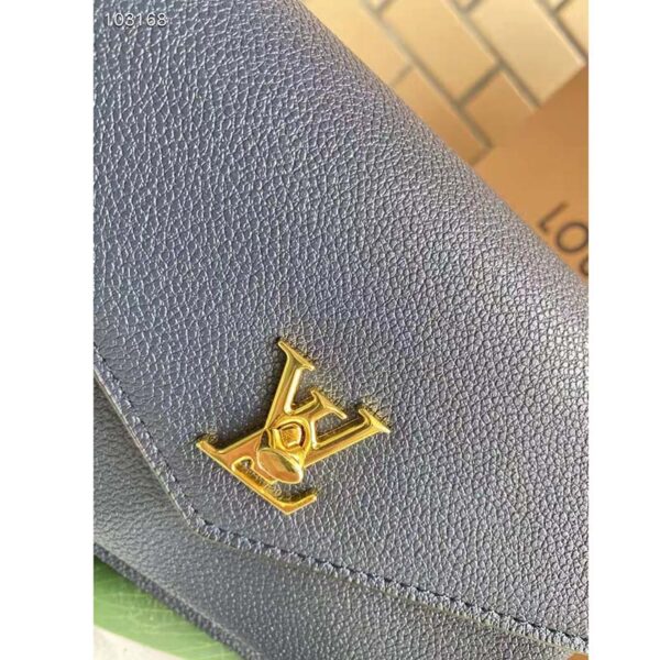 Louis Vuitton LV Women Mylockme Chain Pochette Navy Soft Grained Calfskin - Image 10