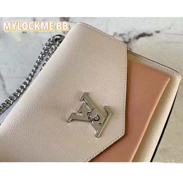 Louis Vuitton LV Women Mylockme Chain Bag Rose Quartz Trianon Soft Grained Calfskin - Image 8