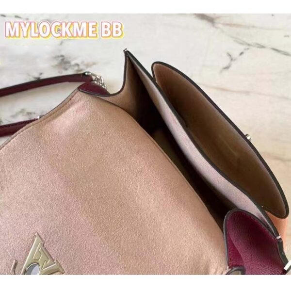 Louis Vuitton LV Women Mylockme Chain Bag Rose Quartz Trianon Soft Grained Calfskin - Image 9