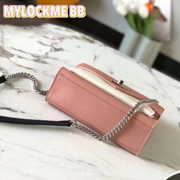 Louis Vuitton LV Women Mylockme Chain Bag Rose Trianon Pink Grained Calf Leather - Image 4