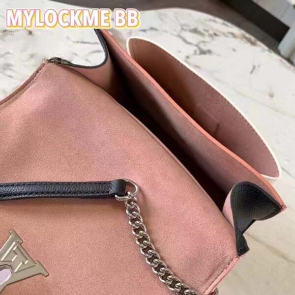 Louis Vuitton LV Women Mylockme Chain Bag Rose Trianon Pink Grained Calf Leather - Image 8