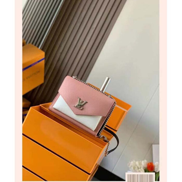 Louis Vuitton LV Women Mylockme Chain Bag Rose Trianon Pink Grained Calf Leather - Image 5