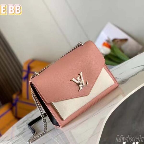 Louis Vuitton LV Women Mylockme Chain Bag Rose Trianon Pink Grained Calf Leather - Image 2
