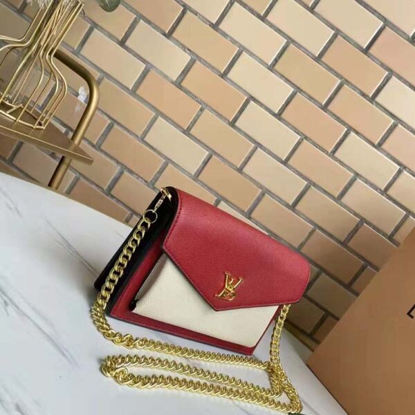 Louis Vuitton LV Women Mylockme Chain Pochette Red Soft Grained Calfskin - Image 3