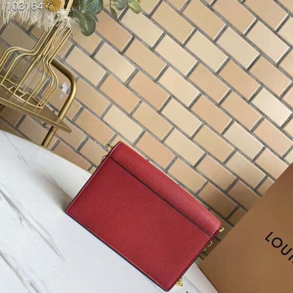 Louis Vuitton LV Women Mylockme Chain Pochette Red Soft Grained Calfskin - Image 4