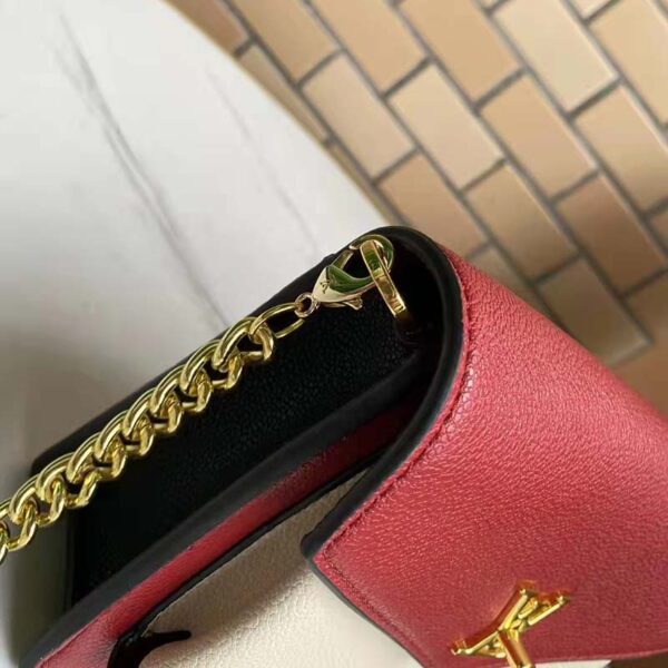 Louis Vuitton LV Women Mylockme Chain Pochette Red Soft Grained Calfskin - Image 10