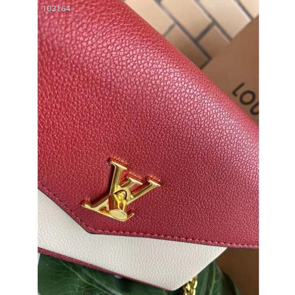 Louis Vuitton LV Women Mylockme Chain Pochette Red Soft Grained Calfskin - Image 9
