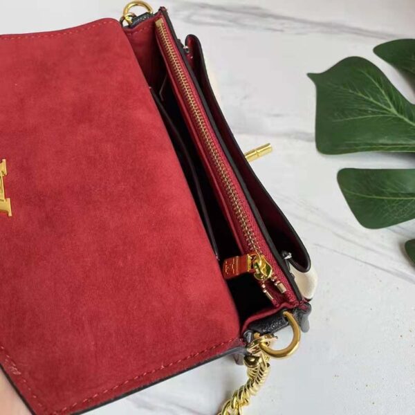 Louis Vuitton LV Women Mylockme Chain Pochette Red Soft Grained Calfskin - Image 8