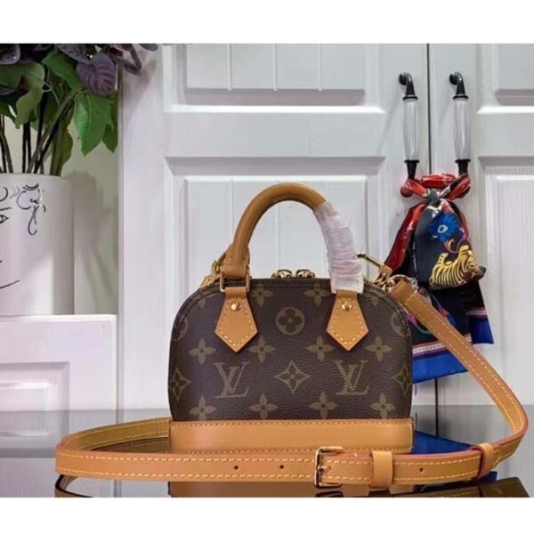 Louis Vuitton LV Women Nano Alma Handbag Monogram Coated Canvas Natural Cowhide Leather - Image 2