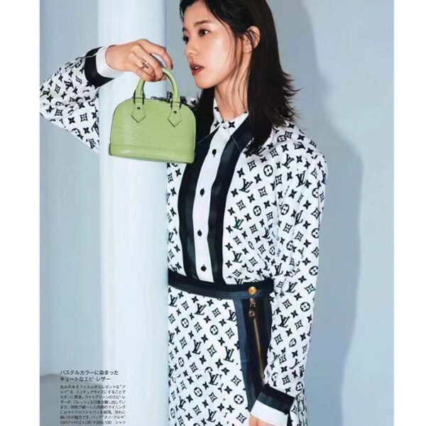 Louis Vuitton LV Women Nano Alma Handbag Vert Noto Green Epi Grained Cowhide Leather - Image 11