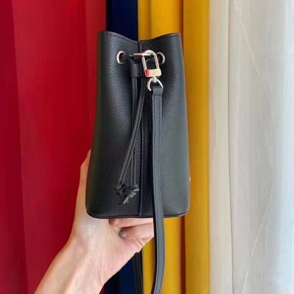 Louis Vuitton LV Women Nano Lockme Bucket Bag Black Grained Calf Leather - Image 11
