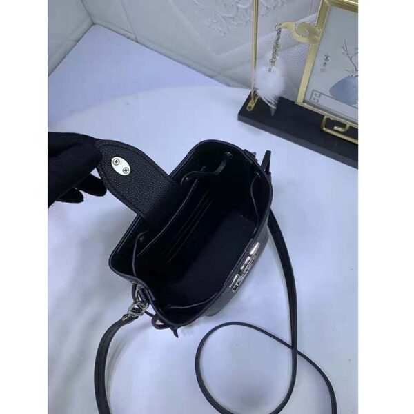 Louis Vuitton LV Women Nano Lockme Bucket Bag Black Grained Calf Leather - Image 14