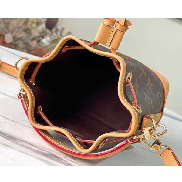 Louis Vuitton LV Women Nano Noé Bucket Bag Monogram Coated Canvas Brown - Image 6